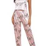 Satijnen look pyjamaset voor dames