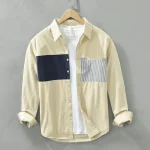 Heren Overhemd Patchwork Casual Katoen Comfortabele Pasvorm