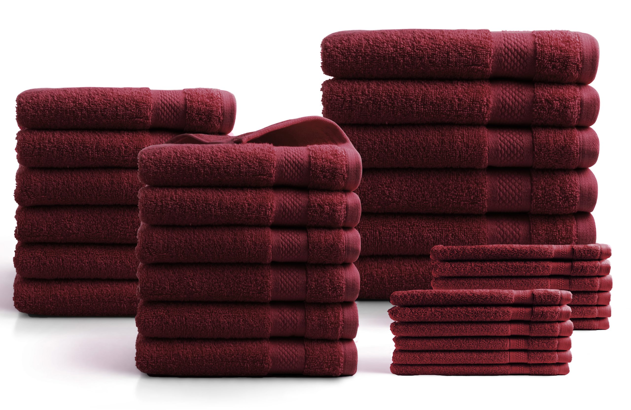 Handdoeken 30 delig set – Hotel Collectie – bordeaux