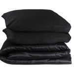 Dekbedovertrek Queen – 100% katoensatijn – 240×200/220 – zwart