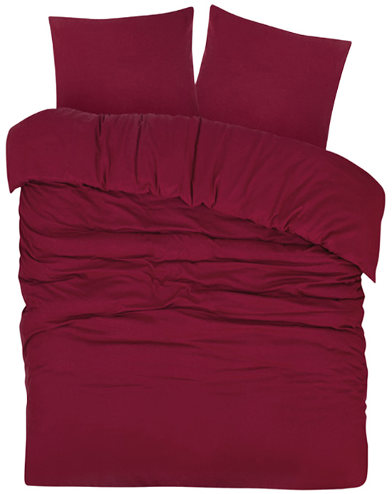 Dekbedovertrek Flanel – 100% zacht katoen – 200×200/220 – bordeaux