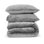 Dekbedovertrek Rib Flanel – 100% zacht materiaal – 240×220 – grijs