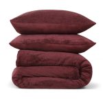 Dekbedovertrek Teddy Fleece – 100% zacht materiaal – 200×220 – bordeaux