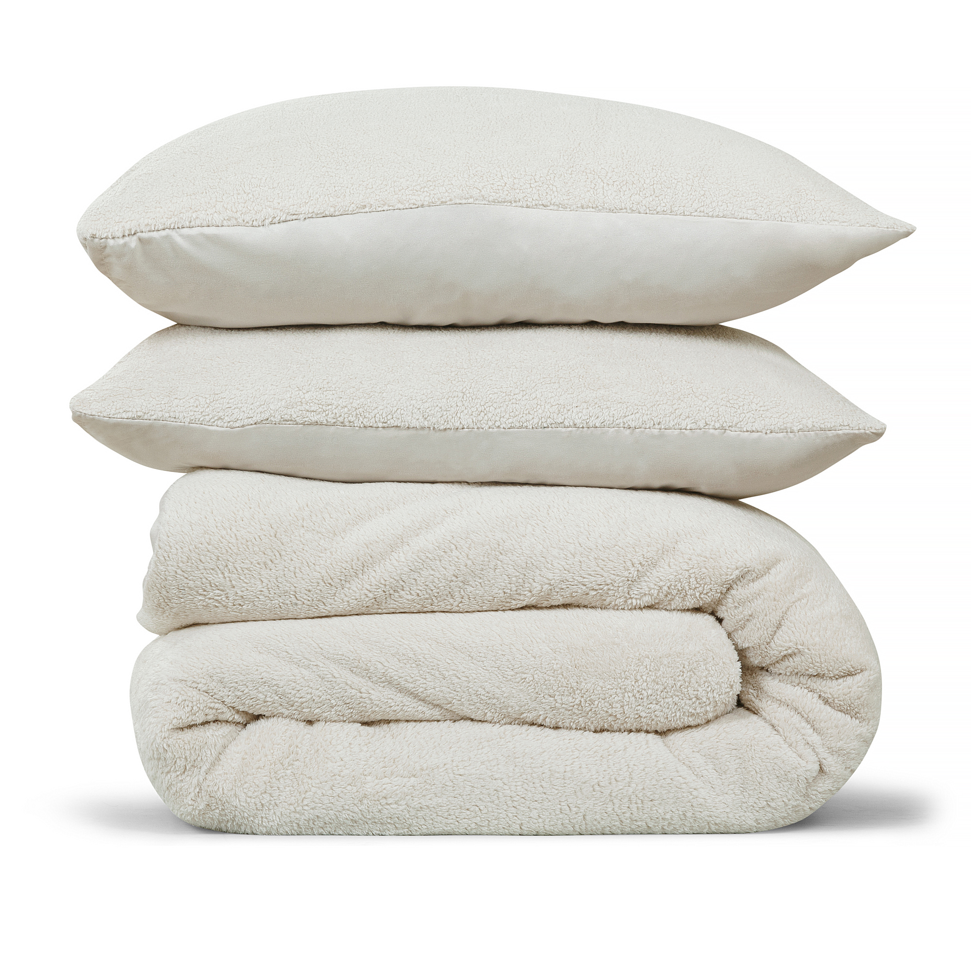 Dekbedovertrek Teddy Fleece – 100% zacht materiaal – 200×220 – ecru