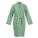 DoubleLife Badjas – 100% Katoen, waarvan 50% Gerecyclede Katoen – GRS Gecertificeerd – Maat M – Stone Green