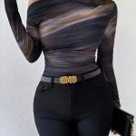 Dames Longsleeve T-shirt Casual Katoenmix Elegant