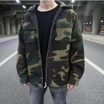 Heren Hoodie Camouflage Moderne Pasvorm Katoen