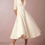 Dames A-Lijn Swingjurk Retro Jaren 60 Hoogwaardige Stof