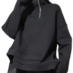 Dames Asymmetrische Hoodie met Rits