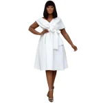 Dames Avondjurk Lang V-Hals Slank Design Luxe Materialen