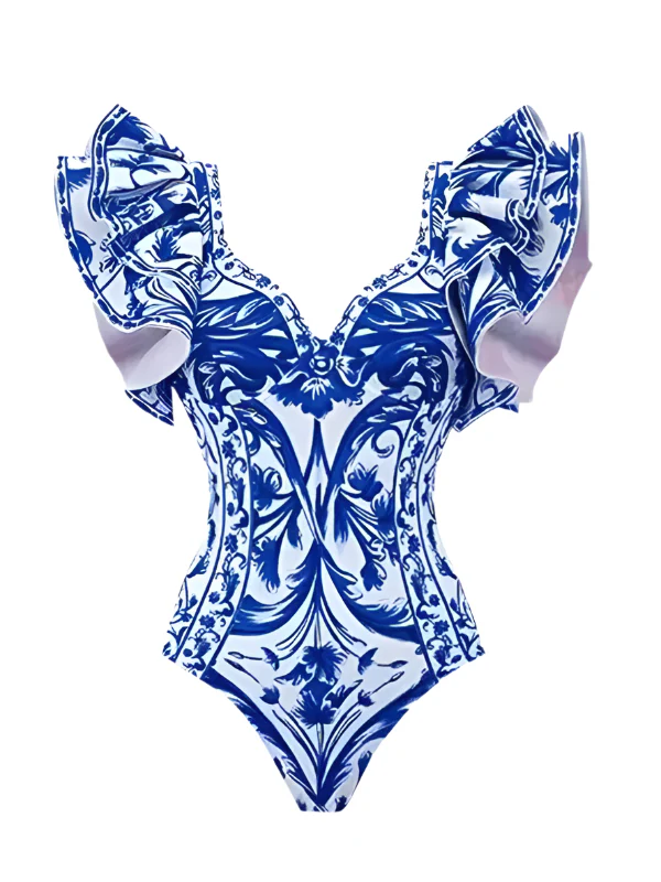 Dames Badpak met Bloemenprint en Rok