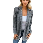 Dames Blazer Met Ruitpatroon Voorjaar Stijlvol