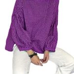 Dames Blouse Asymmetrisch met Franse Ruit