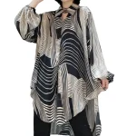 Dames Blouse Chiffon Gestreept Lage Hoge Snit