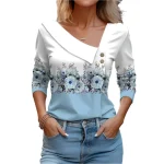 Dames Blouse Met Lange Mouwen Bloemenprint