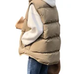 Dames Casual Puffer Vest met Staande Kraag