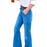 Dames Flared Jeans Met Versleten Look