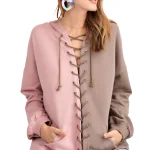 Dames Hoodie Kleurblok Gebreid