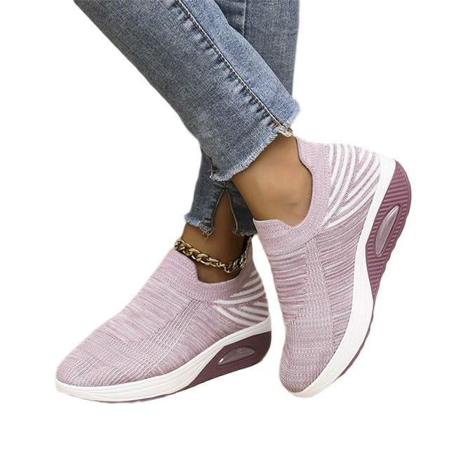 Dames Instap Sneakers Mesh en Lucht Hak