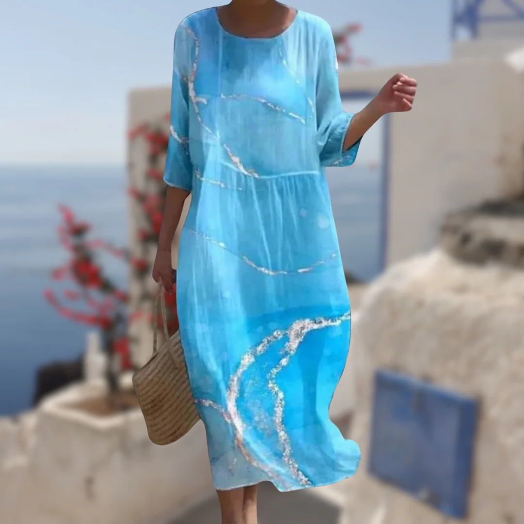 Dames Jurk Bloemrijke Elegante Stijl Lichte Stof - Afbeelding 6