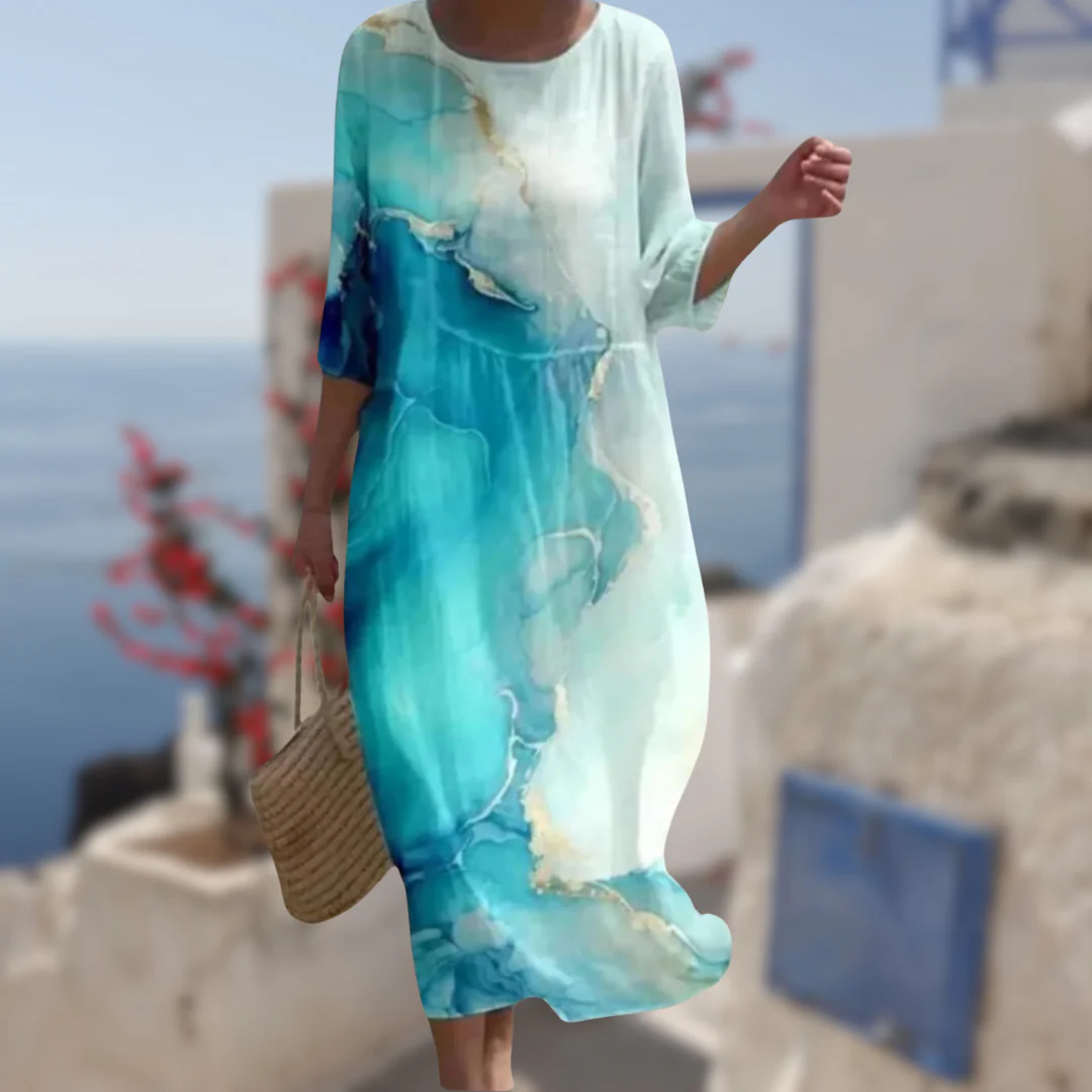 Dames Jurk Bloemrijke Elegante Stijl Lichte Stof - Afbeelding 7