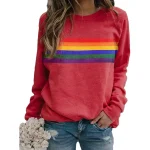 Dames Langarm Sweatshirt met Regenbogenpatroon