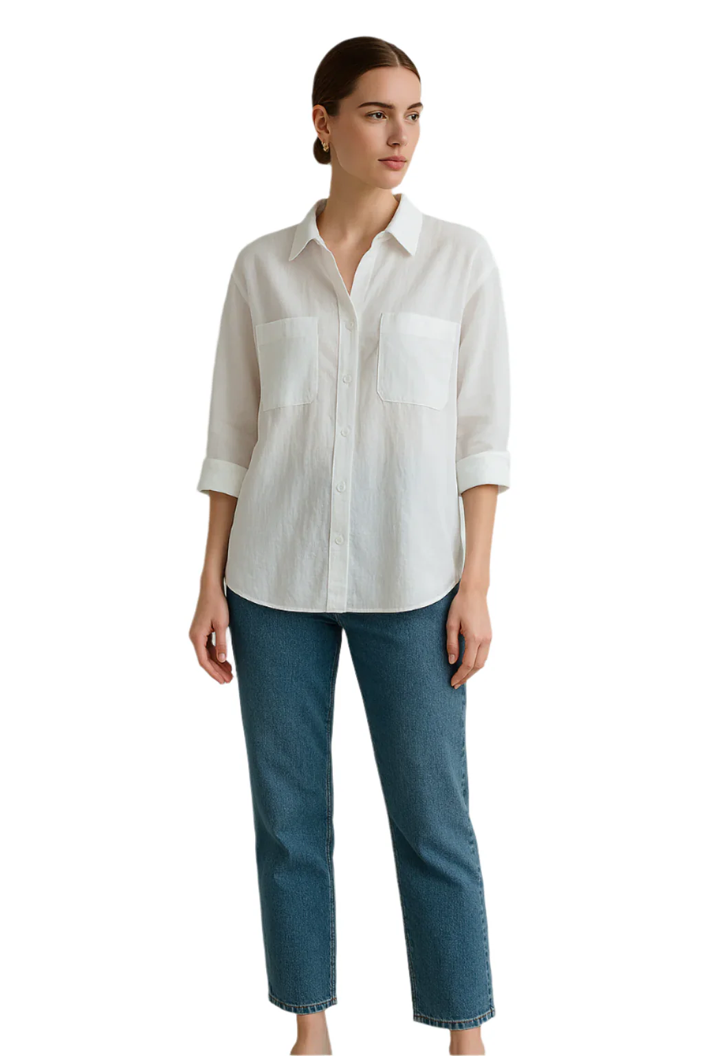 Dames Lange Blouse Oversize Zachte Stof Modern Design
