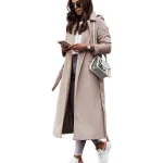 Dames Lange Jas met Riem voor Winterstijl