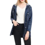 Dames Lange Regenjas met Verstelbare Capuchon