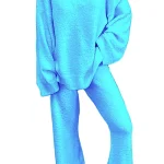 Dames Loungewear Set met V-hals en Vleermuismouwen