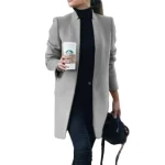 Dames Jas met opstaande kraag Klassiek Wolmix