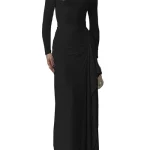 Dames Maxi Feestjurk met Lange Mouwen en Split