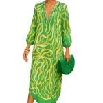 Dames Maxi Jurk Oversized Met Diepe V-hals Zomer