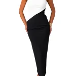 Dames Midi-jurk Strapless met Split