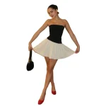 Dames Mini Jurk Strapless Flared Hoogwaardige Stof