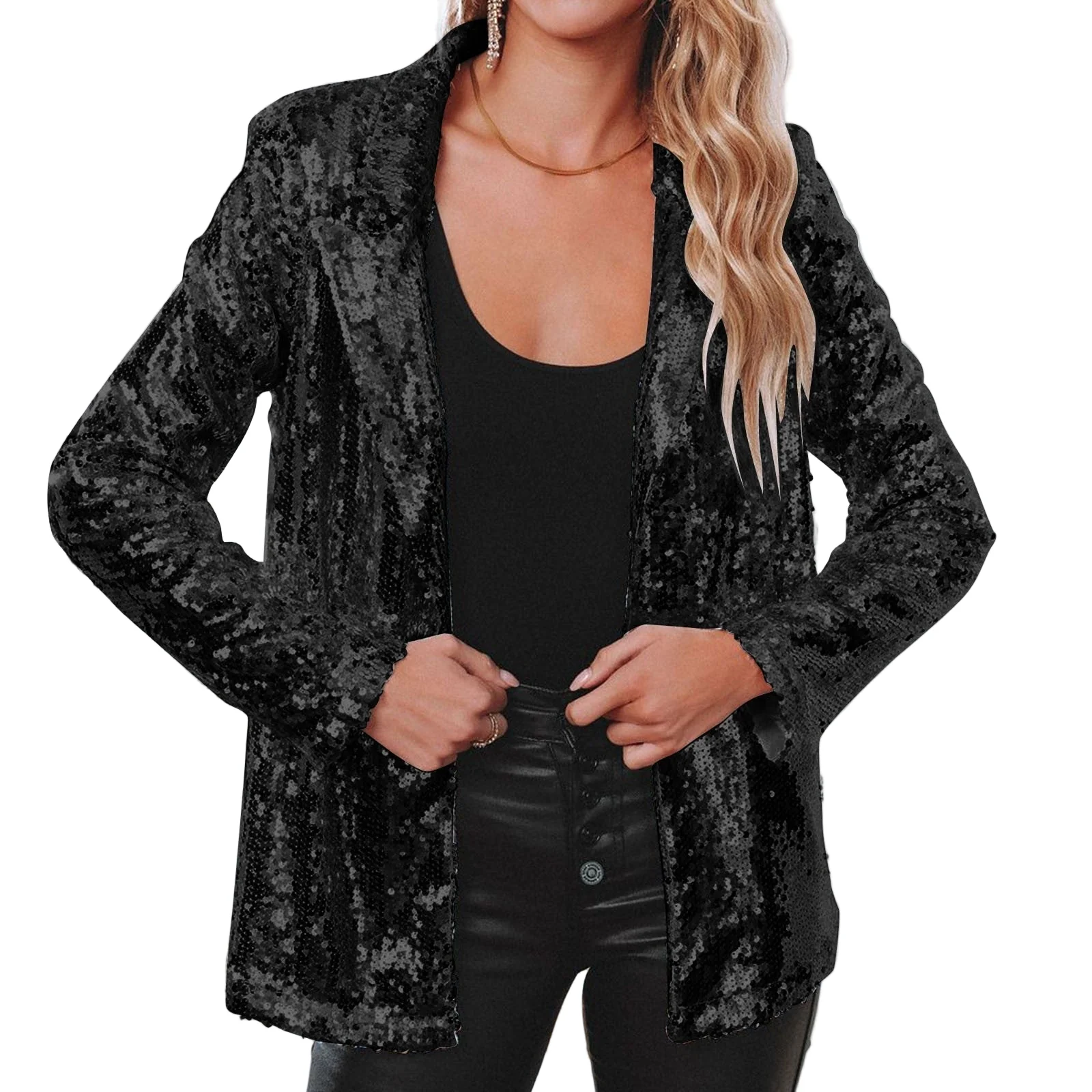 Dames Pailletten Blazer Stijlvol en Veelzijdig