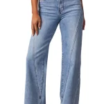 Dames Rechte Jeans met Gesplitste Pijpen