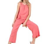 Dames Tanktop en Broek Set met Ruffles
