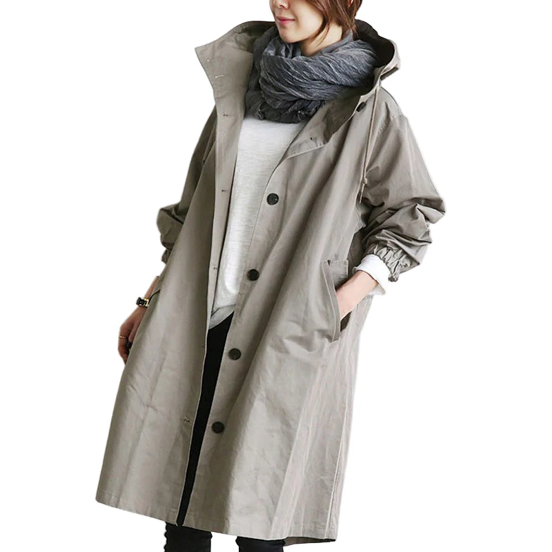 Dames Trenchcoat Waterafstotend Lange Stijl