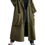 Dames Trenchcoat met Kap en Knopen