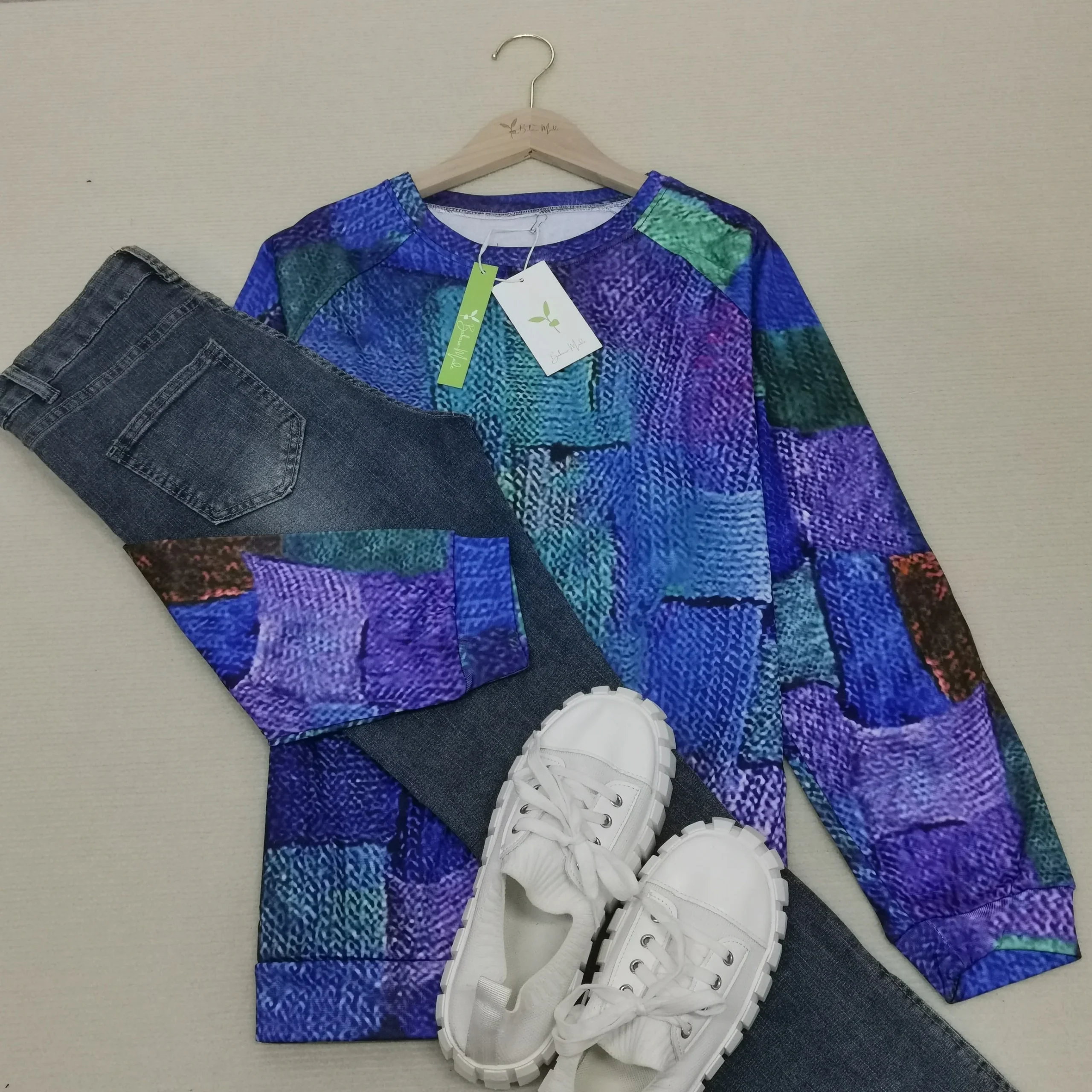 Dames Trui Losse Snit Zachte Stof - Afbeelding 9