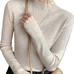 Dames Turtleneck Trui Gebreid Met Lange Mouwen