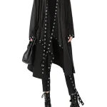 Dames Winterjas Cape-Stijl Effen Zwart