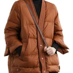 Dames Winterjas Met V-Hals En Knopen