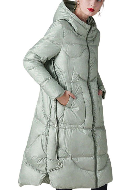 Dames Winterjas met Capuchon in Laag Hoog Ontwerp