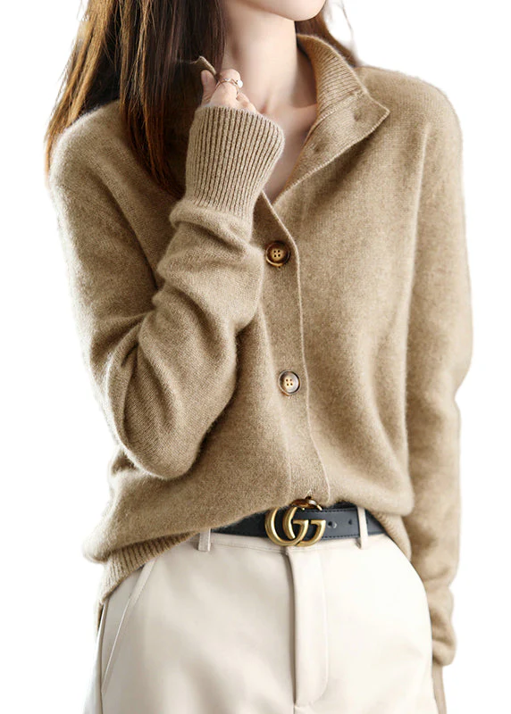 Dames Cardigan met Staande Kraag en Lange Mouwen