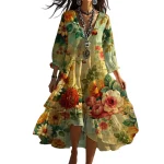 Dames Zomerjurk V-hals Boho Stijl