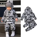 Grijs Camouflage Hoodie en Broeken Set
