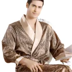 Heren Badjas Luxe Met Gouden Print