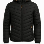 Heren Gewatteerde Jas met Capuchon en Moderne Stijl